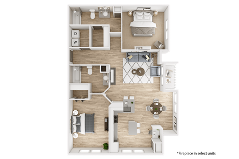 2 bed 2 bath B at The Viridian Apartments, Greenwood Village 80111